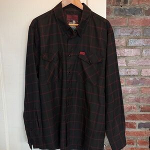 DIXXON The Redline Men's Dark Plaid Button Down Shirt 2x